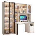 코너 책상 허치 올인원 테이블 회전식 컴퓨터 책상 거실 공부 책상 공부방 학생 홈 오피스 책상 서브의 그림