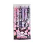 새로운 산리오 쿠로메 KT 고양이 귀여운 만화 푸시 액션 블랙 0.5mm 리필 인 고가 ST 펜촉 학생용 브러시 펜 고속 건조 블랙 수성 카본 소프트 그립 중성 펜의 그림