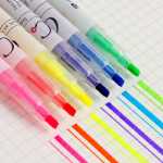 학생용 형광 마커 펜 꽃 윤곽선 펜 곡선 펜 핸드북 펜 타입 도트 도트 접착제 펜 나이프 3D 입체 젤리 펜 핸드북 특수 푸시 액션 모델 컬러 액체 볼펜 속건성 유니섹스 펜의 그림