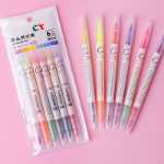 학생용 형광 마커 펜 꽃 윤곽선 펜 곡선 펜 핸드북 펜 타입 도트 도트 접착제 펜 나이프 3D 입체 젤리 펜 핸드북 특수 푸시 액션 모델 컬러 액체 볼펜 속건성 유니섹스 펜의 그림