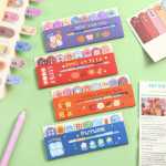 크리에이티브 스티커 메모 영감 텍스트 행 및 행 색인 스티커는 고품질의 귀여운 메모장으로 초등학생을위한 루스 리프 분류 라벨 스티커를 쓸 수 있습니다. 스티커 메모 보상 문구 작은 선물 작은 스트립의 그림