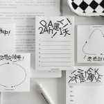 이상한 잉크 영감 컬렉션 미니멀리스트 스타일 스티커 메모장 대화 ins 텍스트 시리즈 학생 문구 찢을 수있는 비 점착성 색인 스티커 사무실 계획 스티커 특수 스티커 메모 작은 책 N 스티커 편의 스티커의 그림