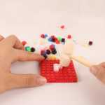 단단한 나무 노크 작은 나무 망치 범용 도구 조립 블록 문자열 미니어처 작은 입자 교육 장난감의 그림