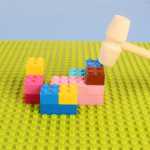 단단한 나무 노크 작은 나무 망치 범용 도구 조립 블록 문자열 미니어처 작은 입자 교육 장난감의 그림