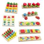 방정식 보드 몬테소리 수학 교구 몬테소리 어린이 감각 기하학 사다리 조기 학습 장난감 8 조각 세트의 그림