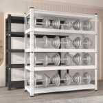 선반 선반 다층 상품 랙 가정용 보관실 창고 발코니 각도 강철 슈퍼마켓 보관 철 선반 스토리지의 그림