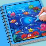 매직 워터 페인팅 북 어린이 맑은 물 반복 낙서 책 아기 그림 색칠하기 책 소년 소녀 유아 교육 장난감의 그림