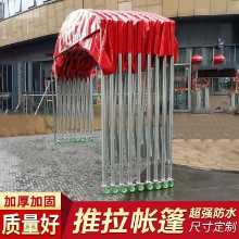 이동식 슬라이딩 캐노피 대형 야외 창고 활동 개폐식 텐트 가판대 맞춤형 주차 차양의 그림