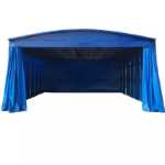 이동식 슬라이딩 캐노피 대형 야외 창고 활동 개폐식 텐트 가판대 맞춤형 주차 차양의 그림