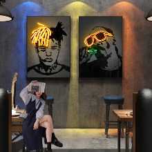 힙합 힙합 장식 그림 바 배경 벽 KTV 클럽 하우스 바 래퍼 교수형 그림 게임 룸 벽화의 그림