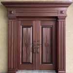 아연 합금 빌라 게이트 입구 문 농촌 자체 건축 주택 안뜰 게이트 입구 문 맞춤형 이중 문 문의 그림