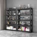 가정용 선반 선반 다층 바닥 창고 발코니 보관실 잡다한 상업용 슈퍼마켓 강철 보관 선반의 그림