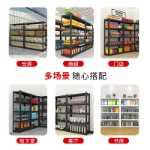 가정용 선반 선반 다층 바닥 창고 발코니 보관실 잡다한 상업용 슈퍼마켓 강철 보관 선반의 그림