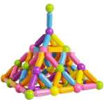 자석 막대 장난감 180 조각 큰 입자 조립 다양한 자석 조각 블록 자석 3-6 세 8 아기 직소 퍼즐 부모-자녀 상호 작용 남녀 어린이 생일 선물을위한 어린 이용 교구 【큰 입자】 자석 막대 크기 증가 47 조각 세트 + 보관 상자의 그림