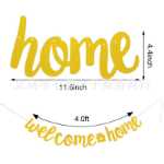 환영 홈 홈 모임 파티 장식 배너 환영 홈 가족 집들이 반짝이 풀 꽃의 그림