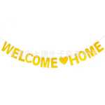 환영 홈 홈 모임 파티 장식 배너 환영 홈 가족 집들이 반짝이 풀 꽃의 그림