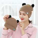 달 모자 아기 모자 아기 턱받이 3 피스의 그림