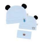 달 모자 아기 모자 아기 턱받이 3 피스의 그림