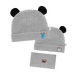 달 모자 아기 모자 아기 턱받이 3 피스의 그림