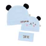 달 모자 아기 모자 아기 턱받이 3 피스의 그림