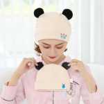 달 모자 아기 모자 아기 턱받이 3 피스의 그림