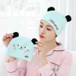 달 모자 아기 모자 아기 턱받이 3 피스의 그림