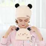 달 모자 아기 모자 아기 턱받이 3 피스의 그림