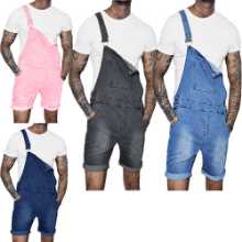 위시 스타일리시 남성 스트래피 루프 데님 점프수트의 그림