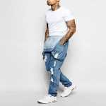 위시 패션 남성 서스펜더 데님 점프 수트 찢어진 청바지 바지 바지의 그림