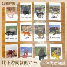몬테소리 동물 카드 모형 장난감 학습 유아 학습 장난감 몬테소리 동물 경기의 그림