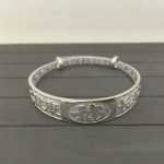 구리 도금 실버 성인 팔찌 노인 팔찌 건강한 장수 팔찌의 그림