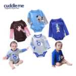 안아주세요 아기 아기 범 랩 삼각 하버 슈트 아기 옷 긴 소매 아기 옷의 그림