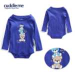 안아주세요 아기 아기 범 랩 삼각 하버 슈트 아기 옷 긴 소매 아기 옷의 그림