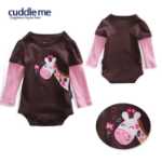 안아주세요 아기 아기 범 랩 삼각 하버 슈트 아기 옷 긴 소매 아기 옷의 그림