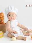 아기 요리사 앞치마 어린이 의상 요리사 아기 요리사 의상 신생아 사진 소품 신생아 모자의 그림