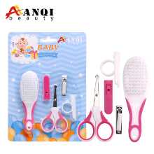 아기 손톱깎이 아기 헤어 브러쉬 육아 세트 아기 네일 케어 5피스 수유 빗의 그림
