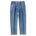 봄과 가을 청바지 남성용 스트레이트 청바지 남성용 청바지 남성용 바지 학생용 청바지 나인 팬츠의 그림