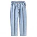 봄과 가을 청바지 남성용 스트레이트 청바지 남성용 청바지 남성용 바지 학생용 청바지 나인 팬츠의 그림