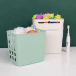 벽걸이 형 중공 보관 바구니 세탁 용품 분류 보관 바구니 가정용 욕실 잡화 보관 걸이 세탁 바구니의 그림