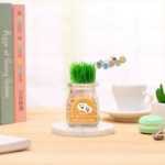 음이온 수경 재배 화분을 소중히 여기는 DIY 식물 크리에이티브 사무실 데스크탑 마이크로 조경 선물 화분 잔디 인형의 그림