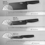 도마 스테인레스 스틸 검은 칼날 초퍼 과일 칼 도마 주방 나이프 세트 선물 나이프 초퍼 세트의 그림