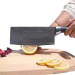 가정용 주방 칼 스테인레스 스틸 다마스커스 곡물 절단 칼 슬라이싱 칼 요리사 칼 주방 칼 양장 작은 야채 칼의 그림