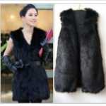 가을과 겨울 새로운 여성 조끼 모조 모피 여성 코트 여우 머리 조끼 조끼 여성 조끼 여성 조끼 코트의 그림