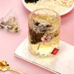 건강 백 차 인삼 다섯 가지 보물 차 삼각 티백 허브 차 남성 신장 차 팥 보리 찻잎 티백의 그림