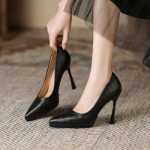 1166-6 뾰족한 하이힐 하이힐 여성 패션 감각 체크 무늬 슈퍼 하이힐 여성 방수 플랫폼 싱글 슈즈 여성의 그림