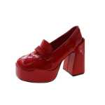 2022 봄과 가을 새로운 두꺼운 굽 방수 플랫폼 하이힐 싱글 슈즈 여성 통근 감각 메리 제인 신발 여성 하이힐의 그림