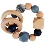 아기 젖꼭지 팔찌 너도밤나무 실리콘 구슬 젖꼭지 아기 딸랑이 유모차 액세서리 장난감 아기 제품의 그림