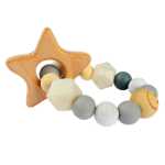 아기 젖꼭지 팔찌 너도밤나무 실리콘 구슬 젖꼭지 아기 딸랑이 유모차 액세서리 장난감 아기 제품의 그림