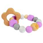 아기 젖꼭지 팔찌 너도밤나무 실리콘 구슬 젖꼭지 아기 딸랑이 유모차 액세서리 장난감 아기 제품의 그림