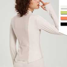 벌거 벗은 요가 의류 재킷 여성 지퍼 재킷 피트니스 의류 긴 소매 여성 운동 의류의 그림